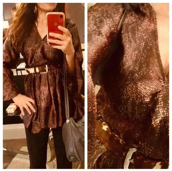 Sacred Hawk wrap dress in snake with cord belt - Picture 4 of 14